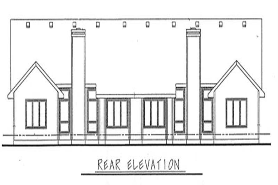 Home Plan Rear Elevation of this 3-Bedroom,1392 Sq Ft Plan -120-1512