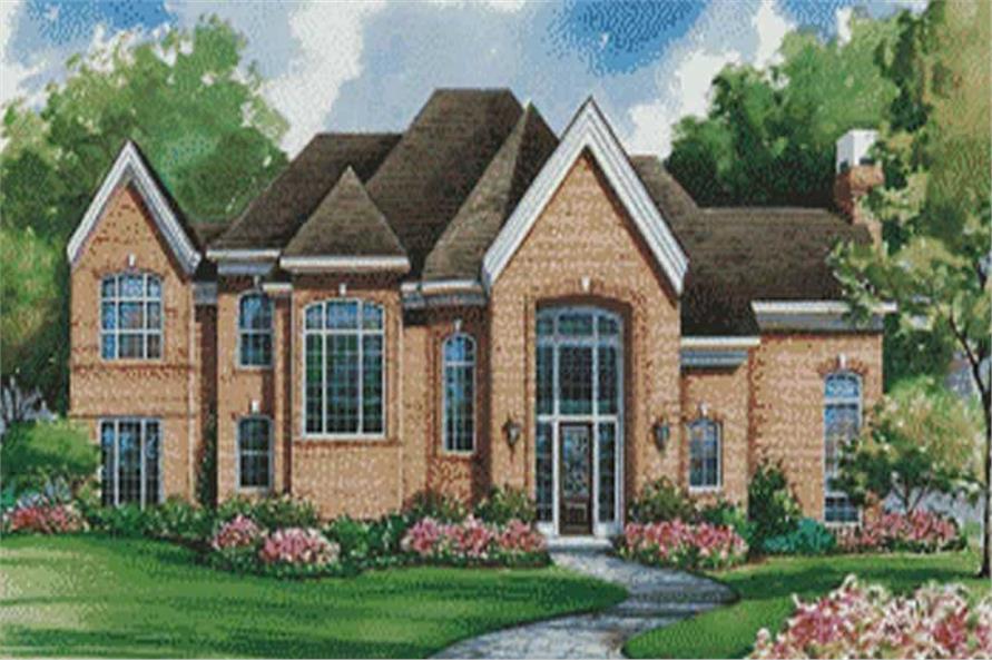 4-Bedroom, 3393 Sq Ft Luxury House Plan - 120-1550 - Front Exterior