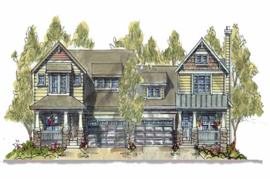 Front elevation of Multi-Unit home (ThePlanCollection: House Plan #120-1551)