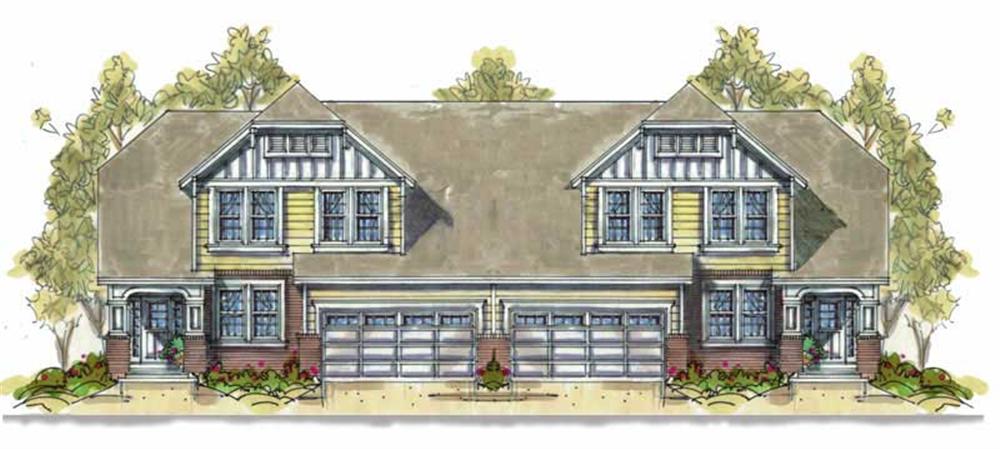Front elevation of Multi-Unit home (ThePlanCollection: House Plan #120-1553)
