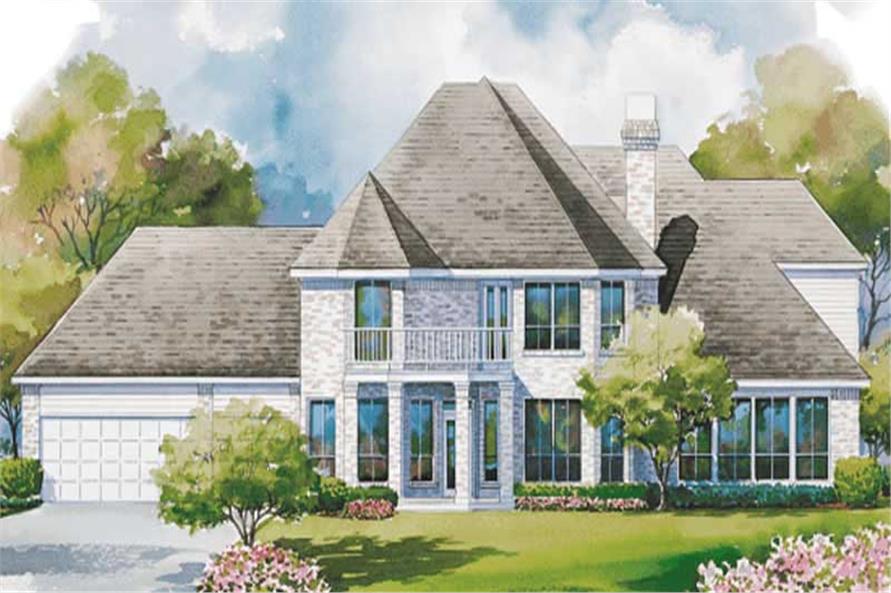 Home Plan Rear Elevation of this 4-Bedroom,3323 Sq Ft Plan -120-1585
