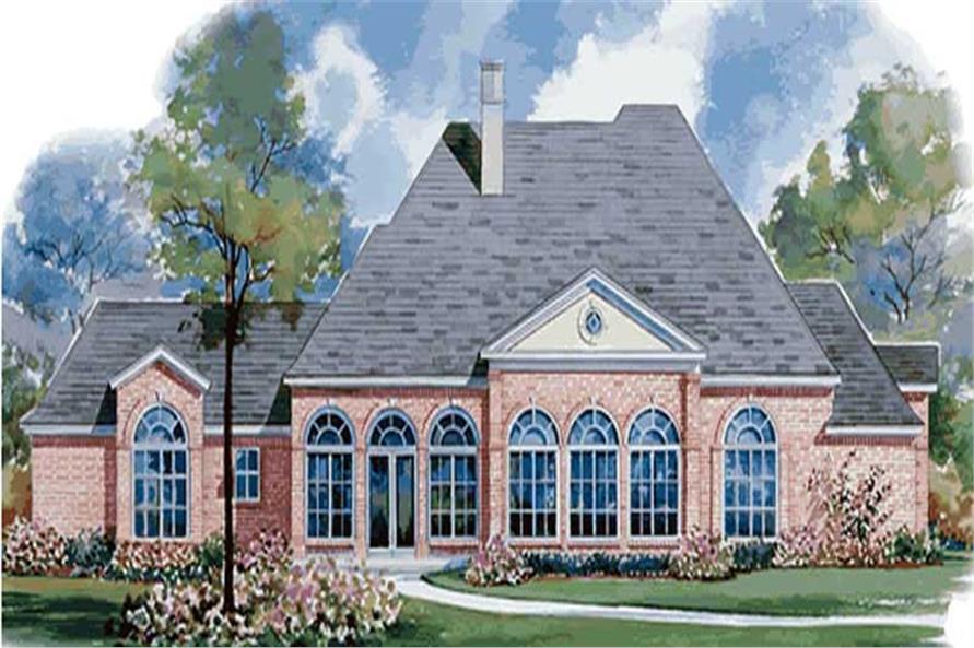 Home Plan Rear Elevation of this 3-Bedroom,3590 Sq Ft Plan -120-1588