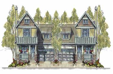3-Bedroom, 1649 Sq Ft Multi-Unit House Plan - 120-1595 - Front Exterior