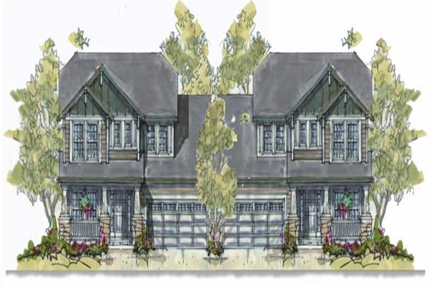 3-Bedroom, 1699 Sq Ft Multi-Unit House Plan - 120-1598 - Front Exterior