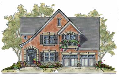 3-Bedroom, 2051 Sq Ft French House Plan - 120-1604 - Front Exterior