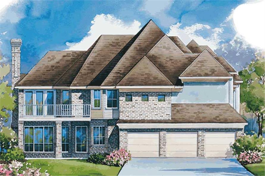 Home Plan Rear Elevation of this 4-Bedroom,3652 Sq Ft Plan -120-1605