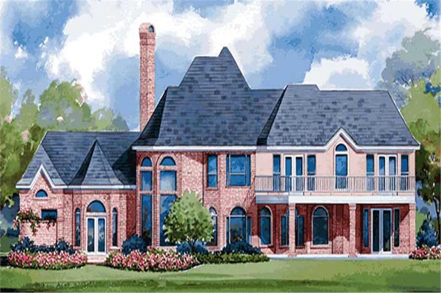Home Plan Rear Elevation of this 4-Bedroom,4037 Sq Ft Plan -120-1625