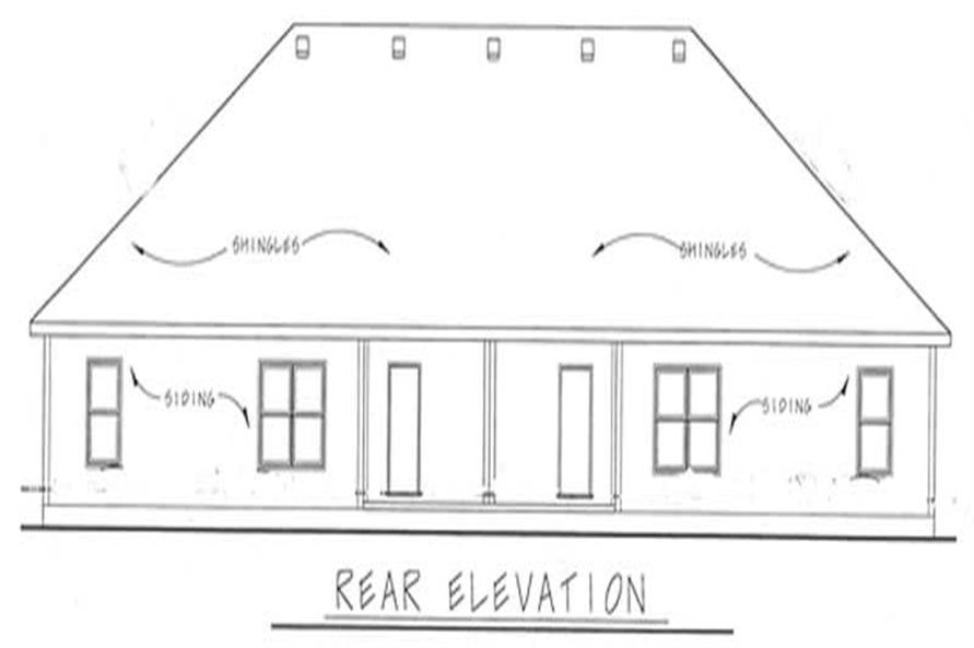 Home Plan Rear Elevation of this 3-Bedroom,1195 Sq Ft Plan -120-1635