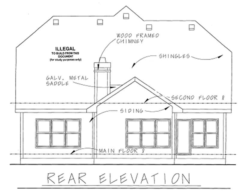 Home Plan Rear Elevation of this 3-Bedroom,2060 Sq Ft Plan -120-1636