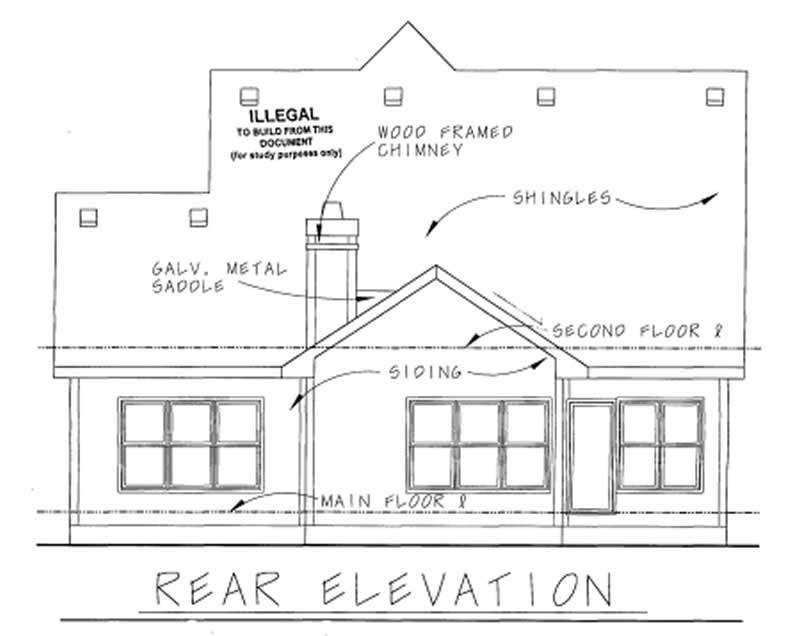 Home Plan Rear Elevation of this 3-Bedroom,2024 Sq Ft Plan -120-1637