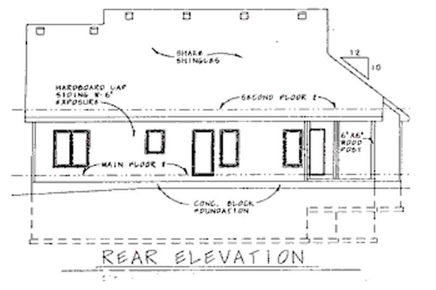 Home Plan Rear Elevation of this 3-Bedroom,1522 Sq Ft Plan -120-1653