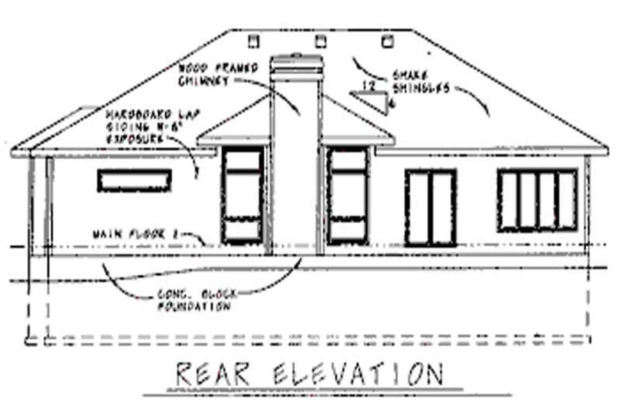 Home Plan Rear Elevation of this 2-Bedroom,1894 Sq Ft Plan -120-1656