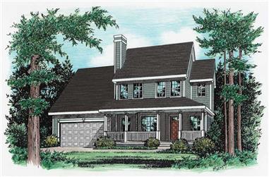 3-Bedroom, 1650 Sq Ft Country Home Plan - 120-1713 - Main Exterior
