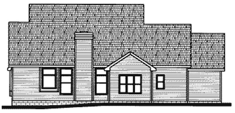Home Plan Rear Elevation of this 4-Bedroom,2448 Sq Ft Plan -120-1722