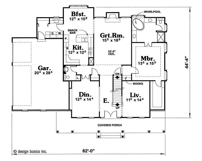 Floor Plan First Story of Country Plan #120-1722