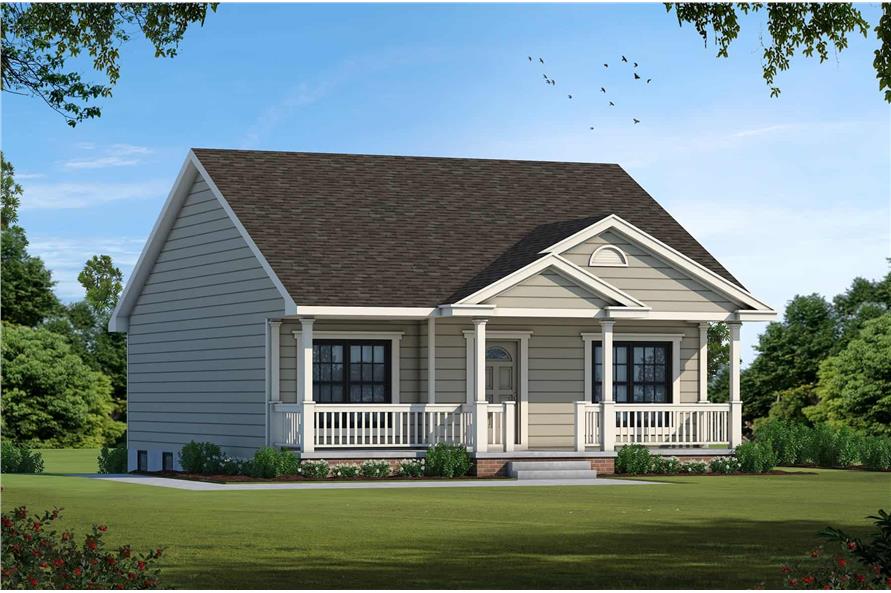 2-Bedroom, 1142 Sq Ft Small House Plans - 120-1790 - Front Exterior