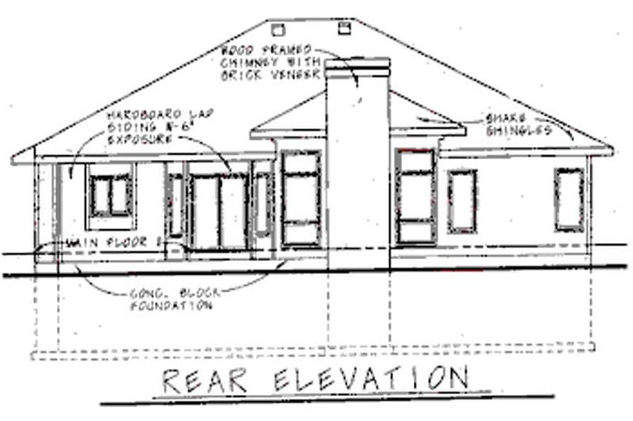 Home Plan Rear Elevation of this 3-Bedroom,1650 Sq Ft Plan -120-1809
