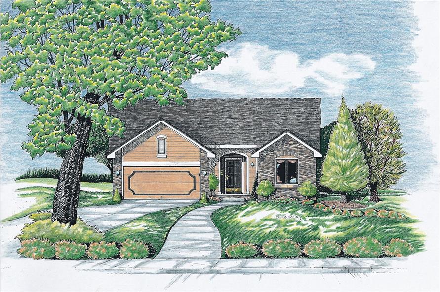 Front View of this 3-Bedroom, 1392 Sq Ft Plan - 120-1831
