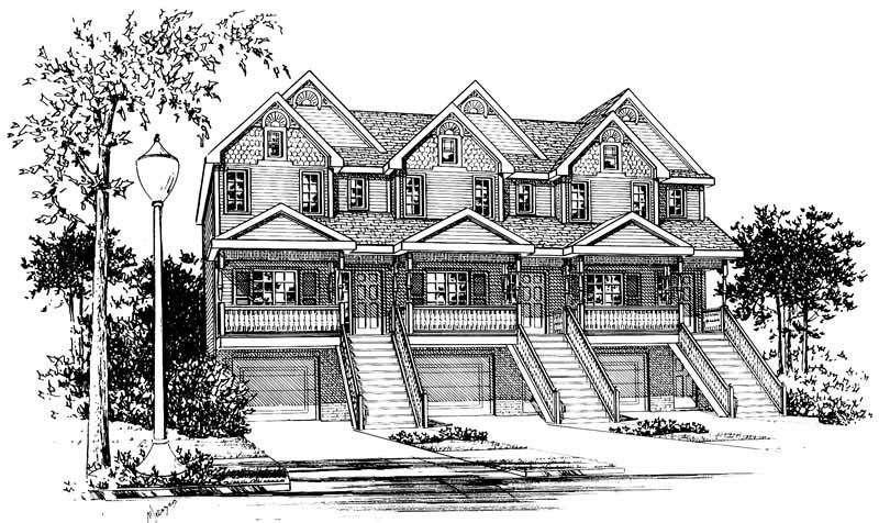 Home Plan Front Elevation of this 2-Bedroom,1341 Sq Ft Plan -120-1838