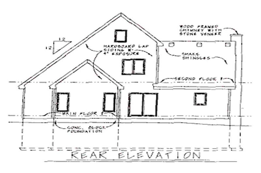 Home Plan Rear Elevation of this 3-Bedroom,1738 Sq Ft Plan -120-1881