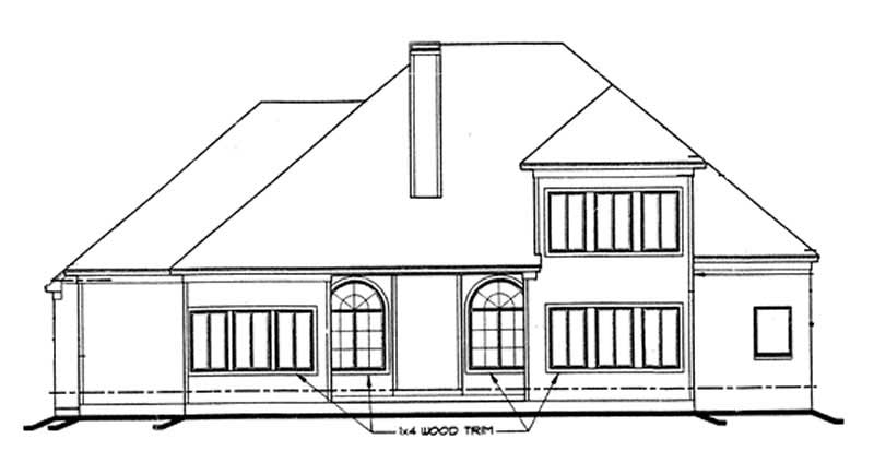 Home Plan Rear Elevation of this 4-Bedroom,2655 Sq Ft Plan -120-1893