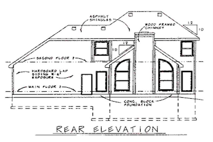 Home Plan Rear Elevation of this 3-Bedroom,1712 Sq Ft Plan -120-1901