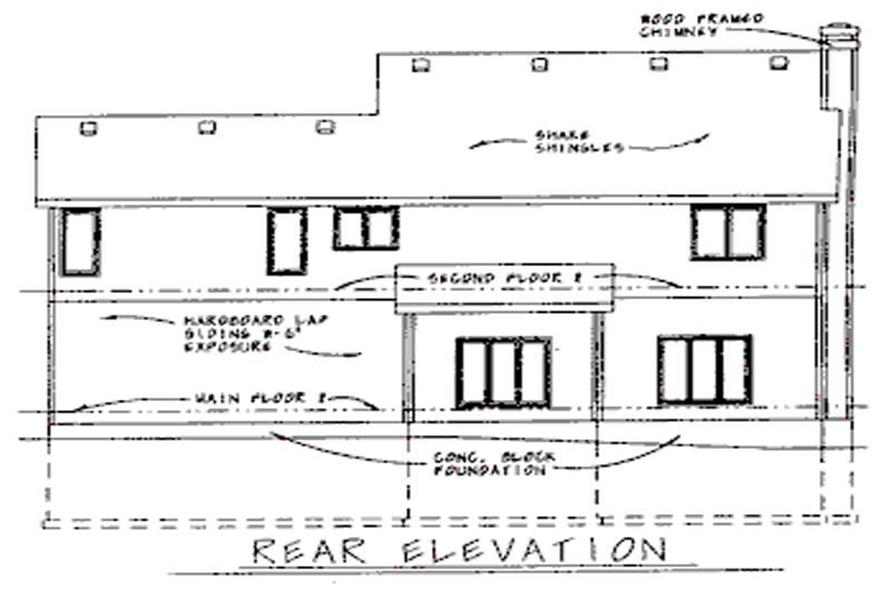 Home Plan Rear Elevation of this 4-Bedroom,2224 Sq Ft Plan -120-1913