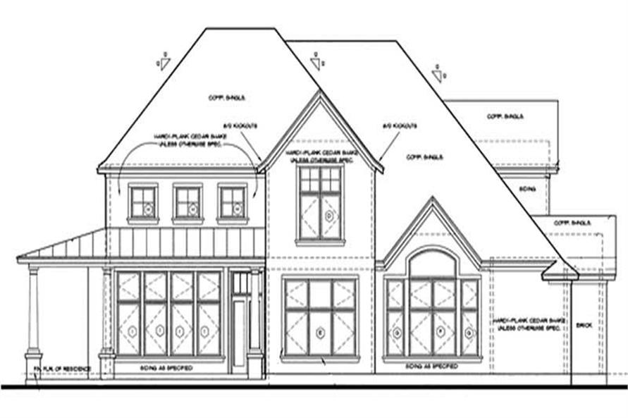 Home Plan Rear Elevation of this 4-Bedroom,2638 Sq Ft Plan -120-1919