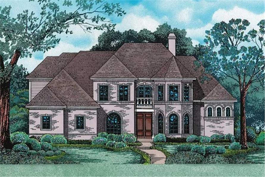 Home Plan Front Elevation of this 4-Bedroom,3094 Sq Ft Plan -120-1942