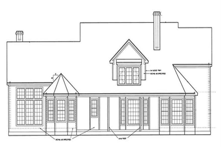 Home Plan Rear Elevation of this 4-Bedroom,2961 Sq Ft Plan -120-1965