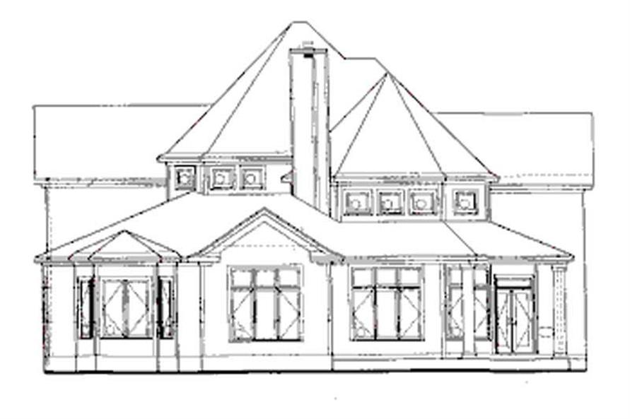 Home Plan Rear Elevation of this 4-Bedroom,2830 Sq Ft Plan -120-1969