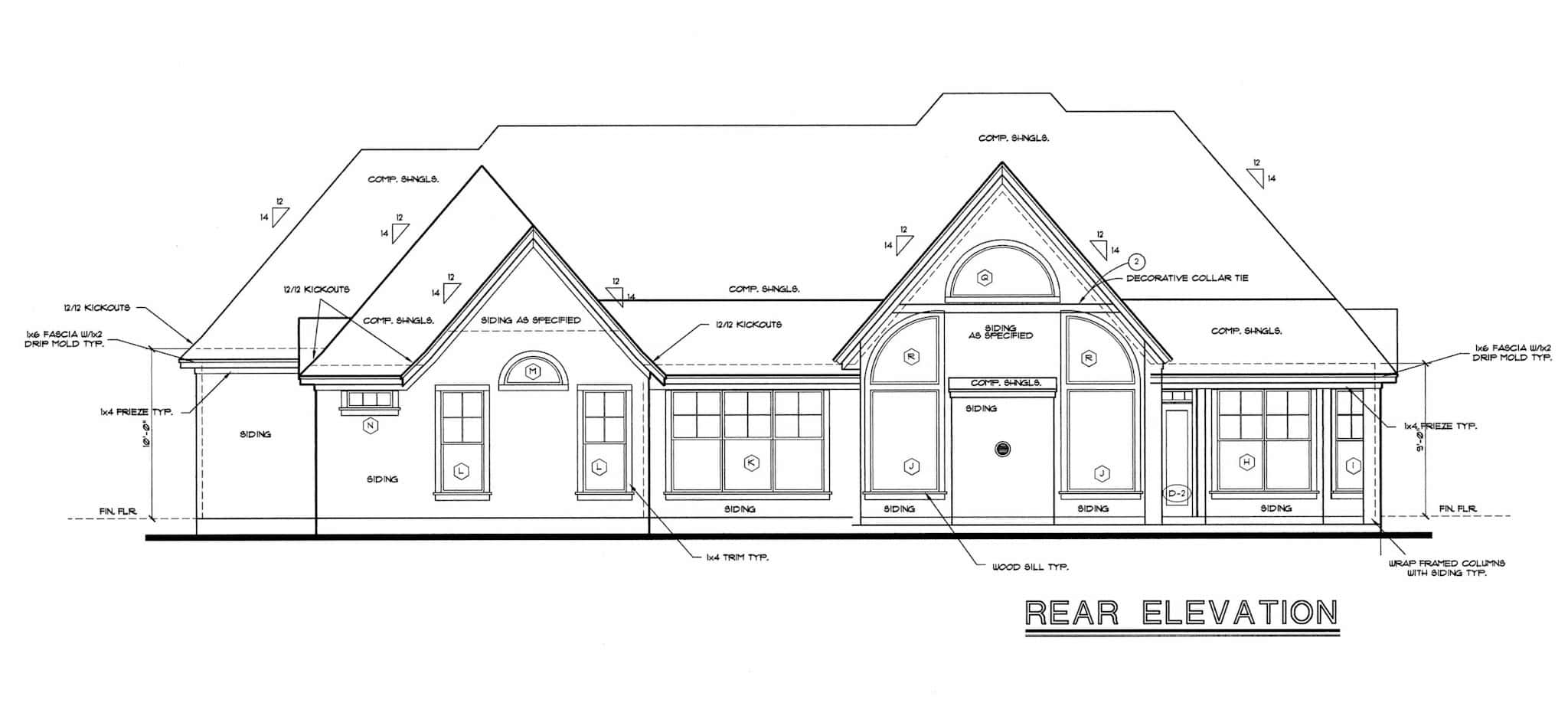 Home Plan Rear Elevation of this 4-Bedroom,2040 Sq Ft Plan -120-1981