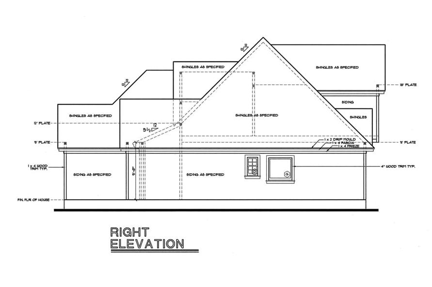 Home Plan Right Elevation of this 3-Bedroom,1819 Sq Ft Plan -120-2021