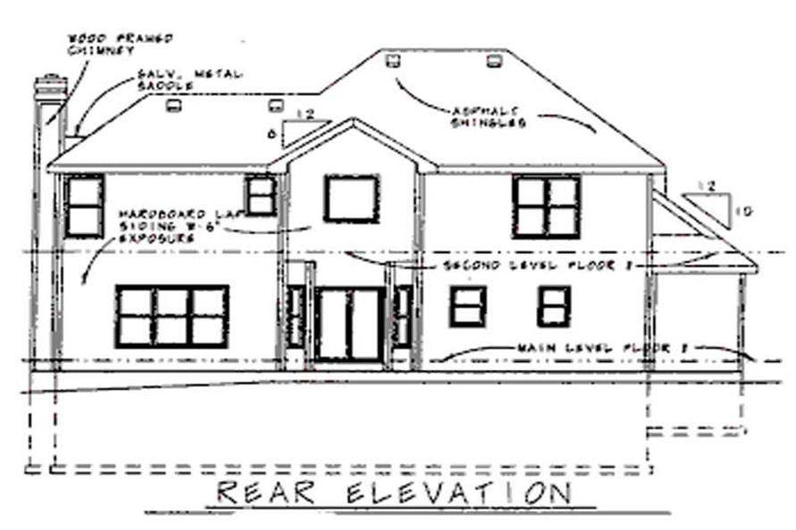 Home Plan Rear Elevation of this 4-Bedroom,2402 Sq Ft Plan -120-2025