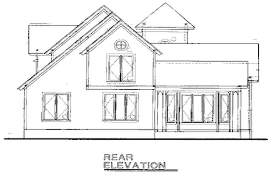 Home Plan Rear Elevation of this 3-Bedroom,1747 Sq Ft Plan -120-2034