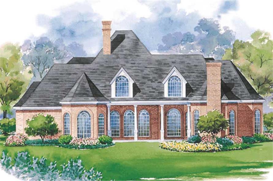 Home Plan Rear Elevation of this 4-Bedroom,4403 Sq Ft Plan -120-2040