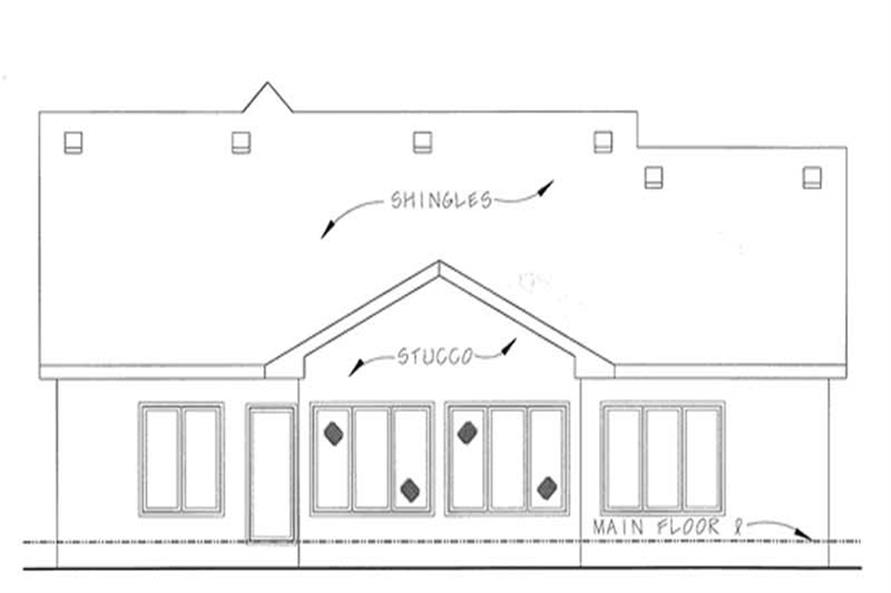 Home Plan Rear Elevation of this 2-Bedroom,1789 Sq Ft Plan -120-2054