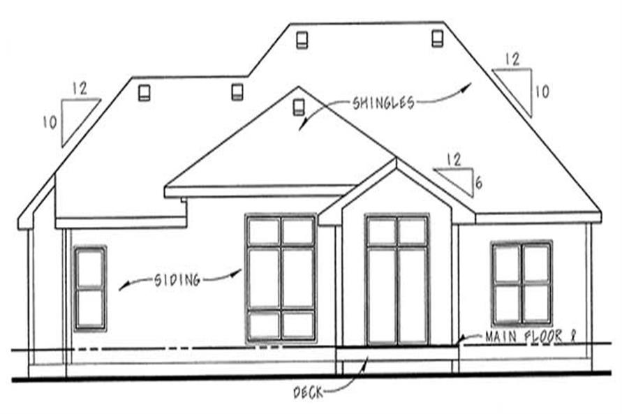 Home Plan Rear Elevation of this 3-Bedroom,1850 Sq Ft Plan -120-2060