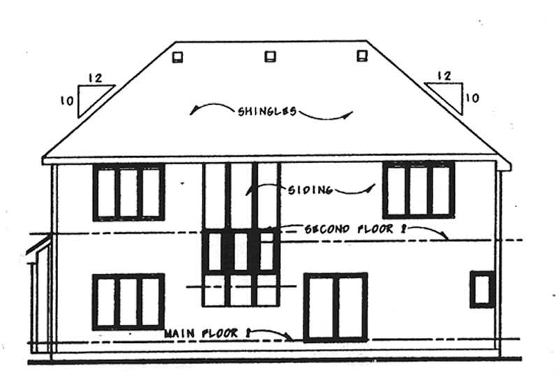 Home Plan Rear Elevation of this 4-Bedroom,2498 Sq Ft Plan -120-2072