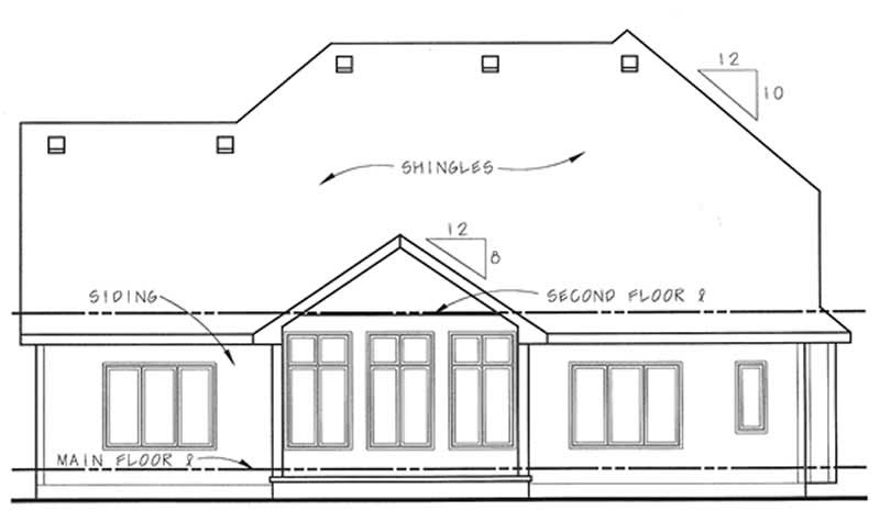 Home Plan Rear Elevation of this 5-Bedroom,2532 Sq Ft Plan -120-2073