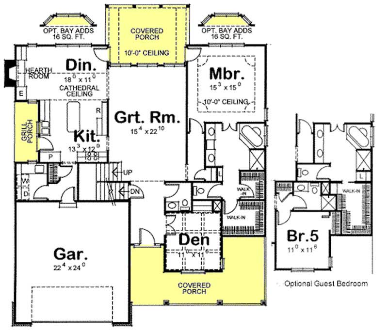 Floor Plan First Story of Country Plan #120-2073