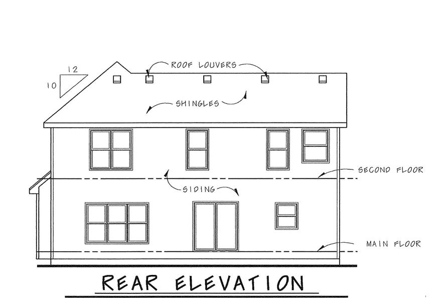 Home Plan Rear Elevation of this 3-Bedroom,2155 Sq Ft Plan -120-2092