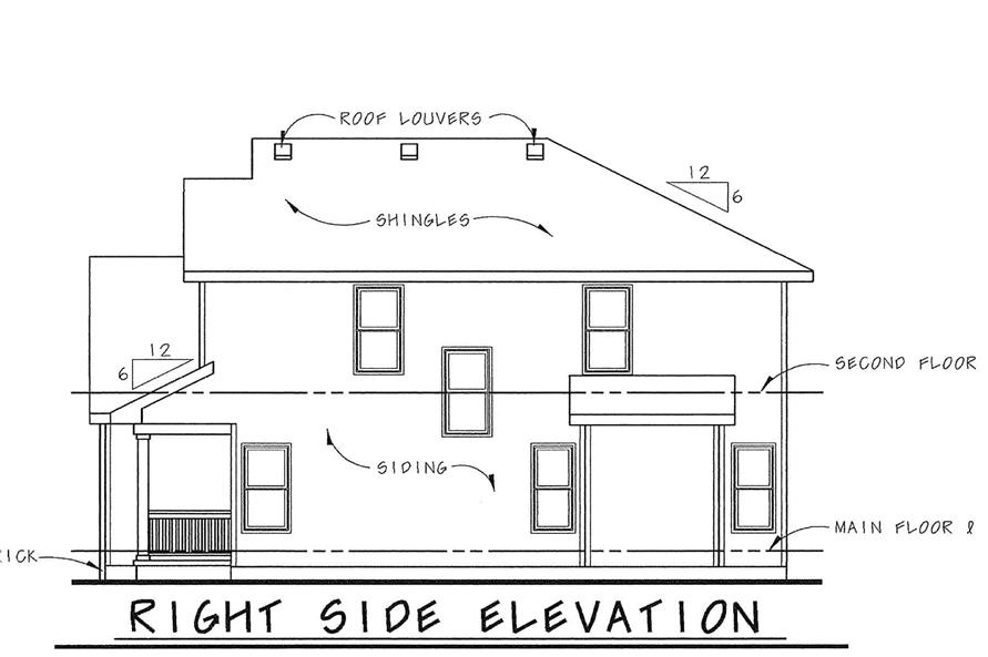 120-2092: Home Plan Right Elevation