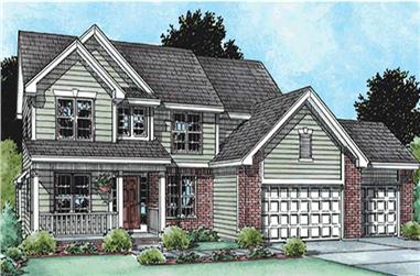 4-Bedroom, 2892 Sq Ft Country Home Plan - 120-2094 - Main Exterior