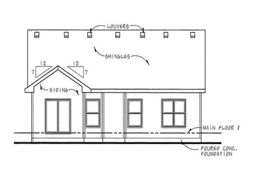 Home Plan Rear Elevation of this 2-Bedroom,1592 Sq Ft Plan -120-2097
