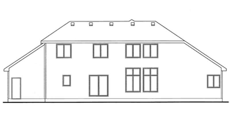 Home Plan Rear Elevation of this 4-Bedroom,2651 Sq Ft Plan -120-2102
