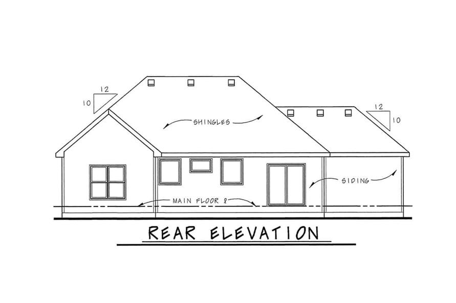 120-2103: Home Plan Rear Elevation