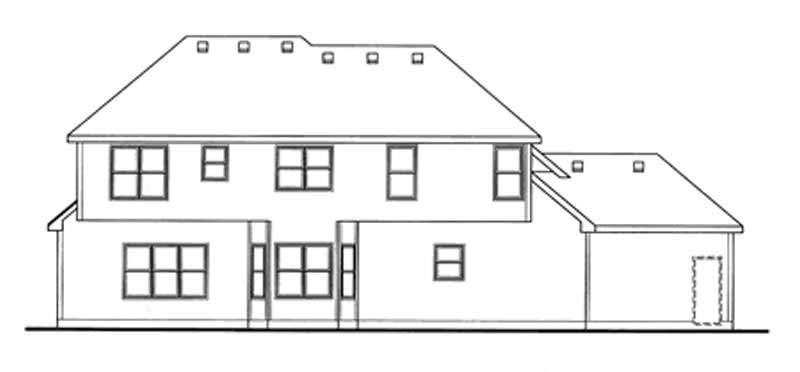Home Plan Rear Elevation of this 4-Bedroom,2850 Sq Ft Plan -120-2106