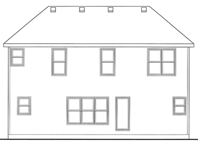 Home Plan Rear Elevation of this 3-Bedroom,1649 Sq Ft Plan -120-2110