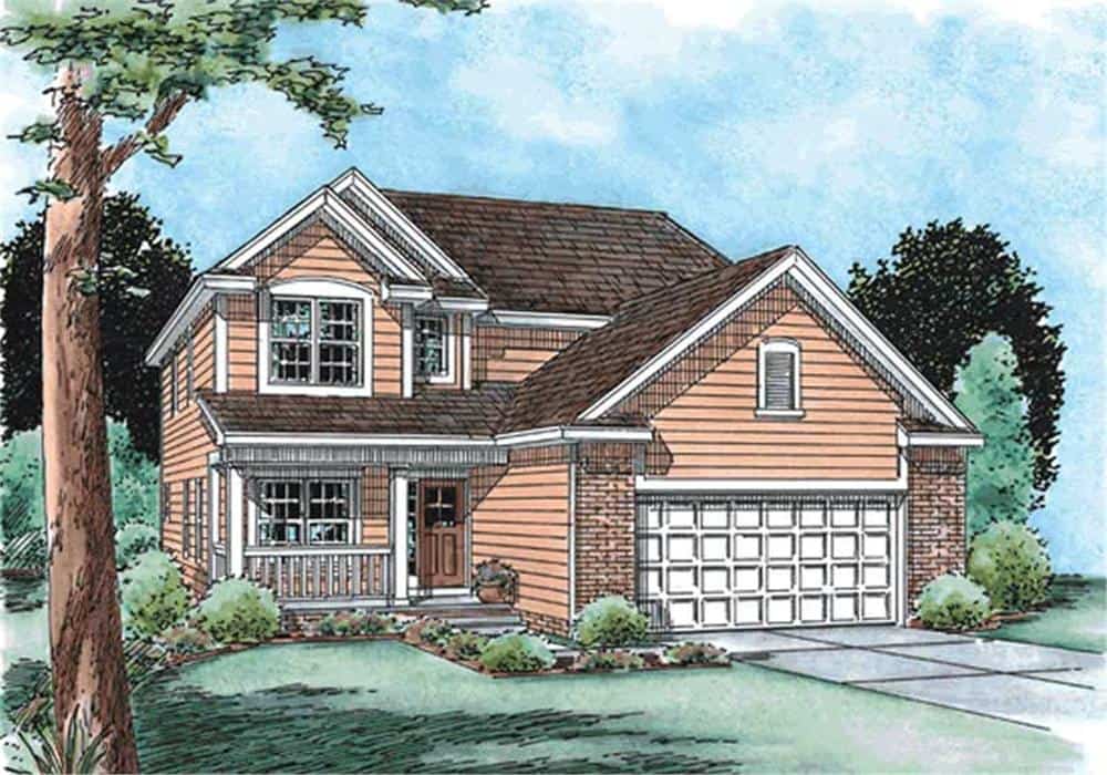 Front View of this 3-Bedroom, 1649 Sq Ft Plan - 120-2110